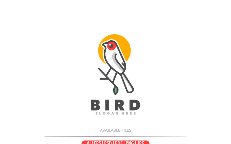 Fågel enkel logotyp mall designillustration