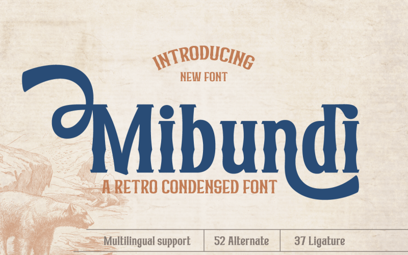 Mibundi | Retro komprimerat teckensnitt