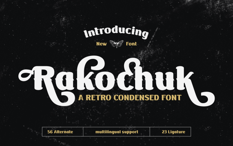 Rakochuk | Retro gecondenseerde lettertype