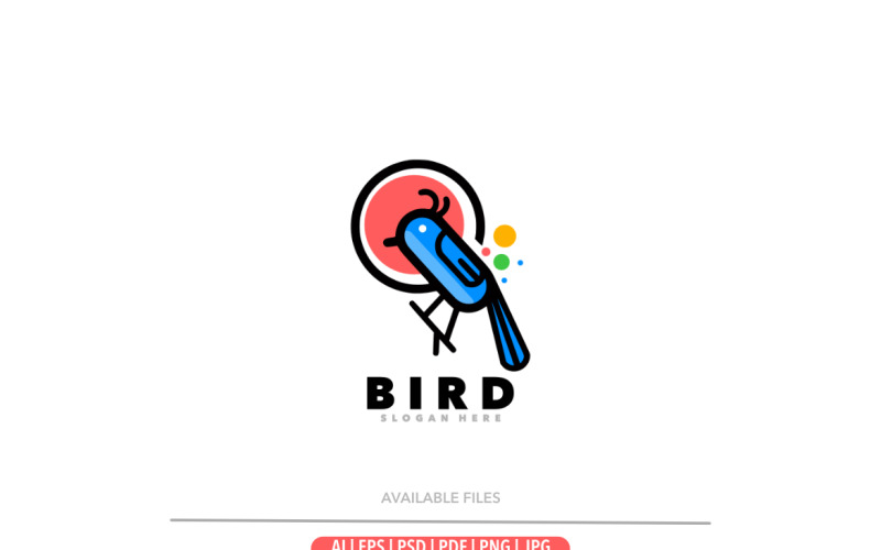 Bird logo line art design template