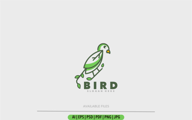 Illustration de modèle de conception de logo de feuille d'oiseau