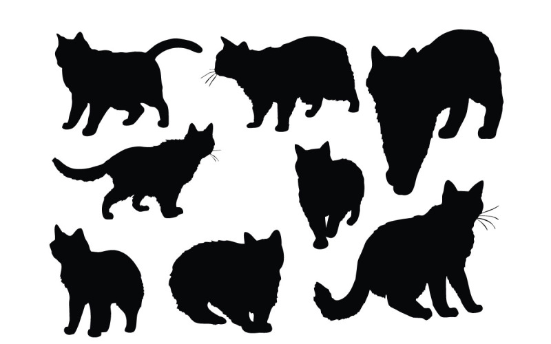 Kat wandelen silhouet vector collectie