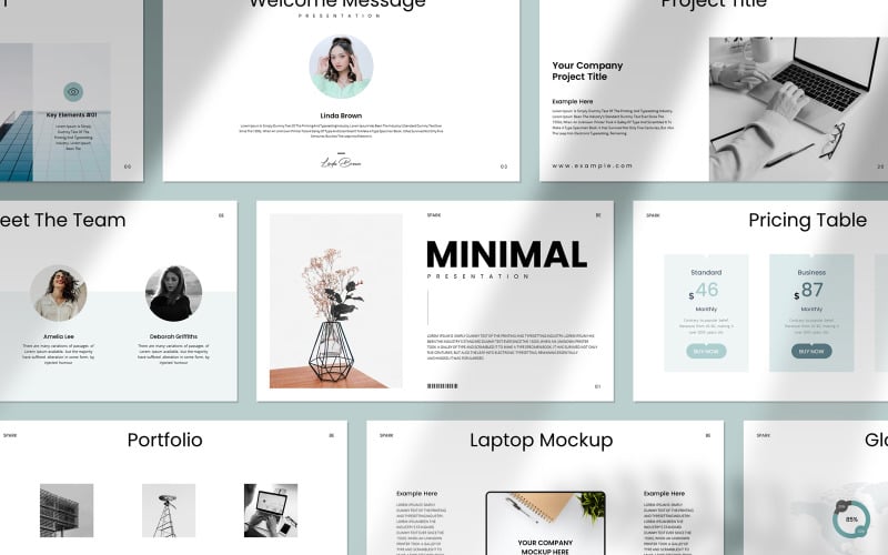 Minimal Clean Presentation Template Layout - TemplateMonster