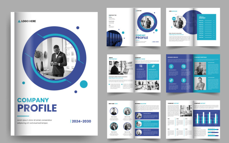 Modèle de profil d'entreprise créative, mise en page de la brochure d'entreprise