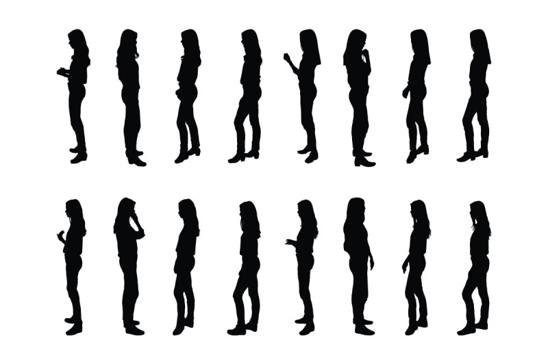 Pacchetto di silhouette di attori e modelli moderni
