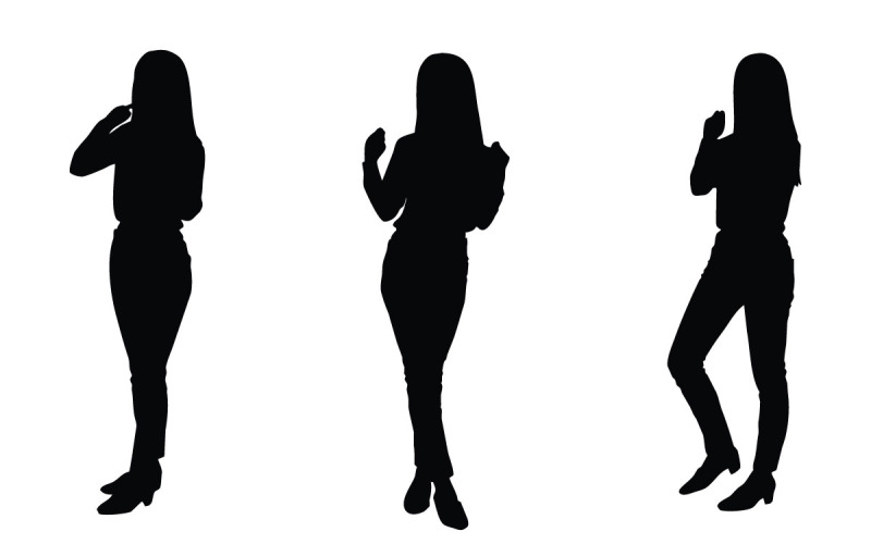 Vrouwelijke model en acteur silhouet set