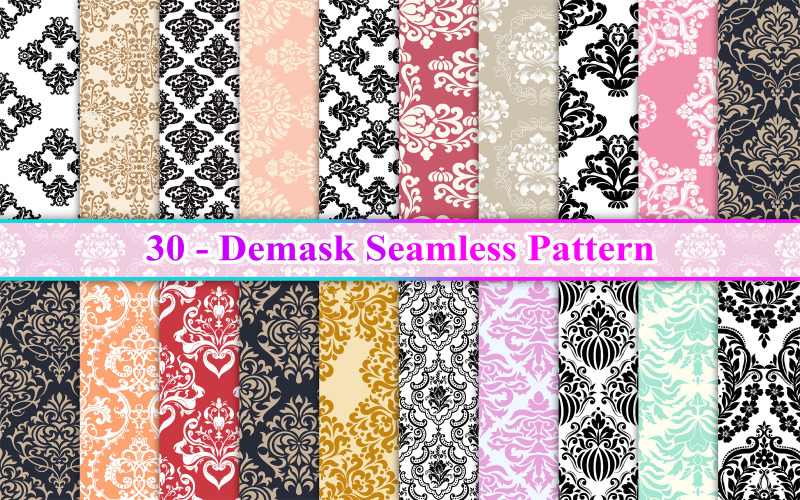 Damask Dikişsiz Desen, Damask Deseni, Damask Arkaplanı