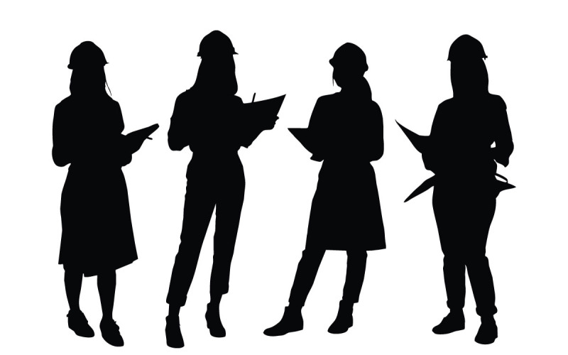 Ensemble de silhouette d'architecture de femme