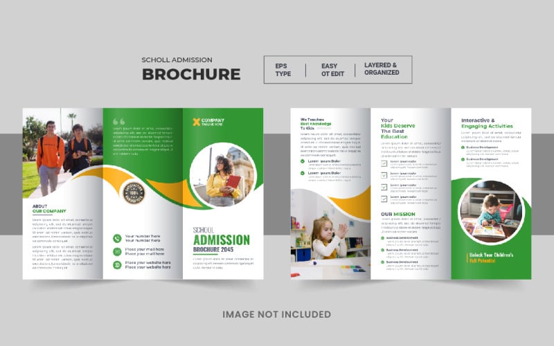 Kids Back To School Admission Trifold or Education Trifold Brochure ...