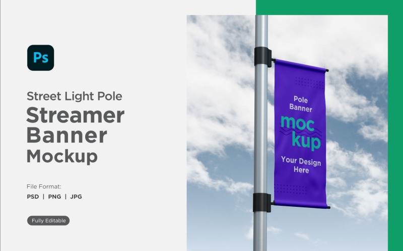 Poste Banner Mockup Vista Lateral V 68
