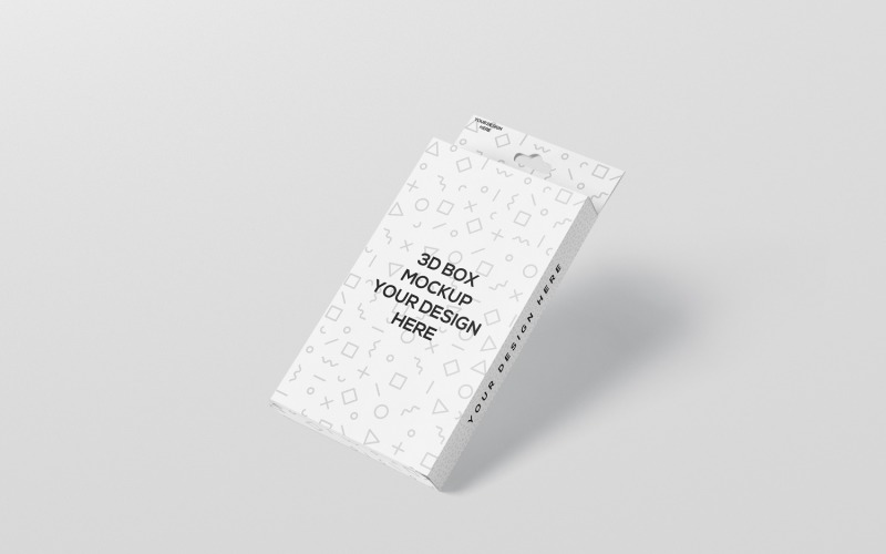 Flat Medium Rectangle Box With Hanger Mockup