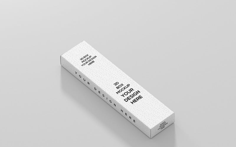 Mockup di scatola rettangolare lunga piatta 4