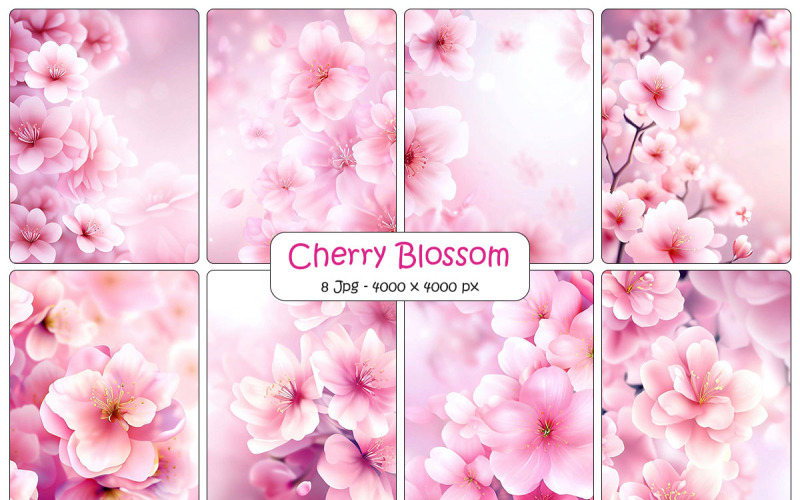 Sfondo rosa fiore di ciliegio sakura e carta digitale