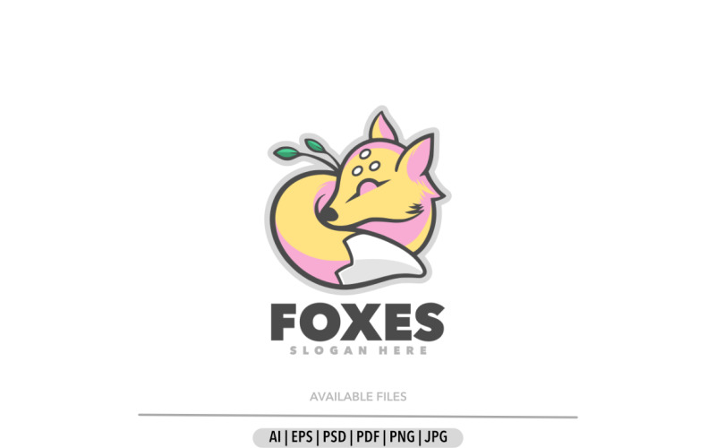 Foxes sleep maskot logo design