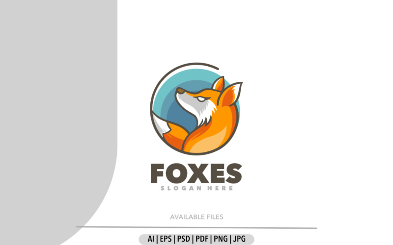 Logotipo do mascote do distintivo do símbolo da raposa