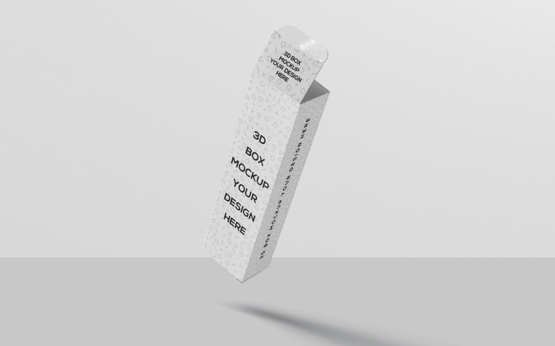 Mockup di scatola a forma di rettangolo alto sottile 3