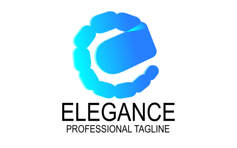 Modello di logo della lettera E di eleganza-