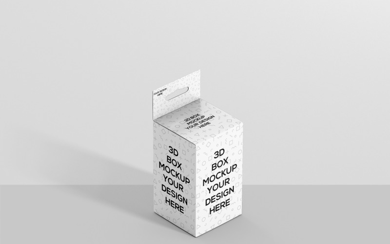 Rectangle Small Size Box With Hanger Mockup 3