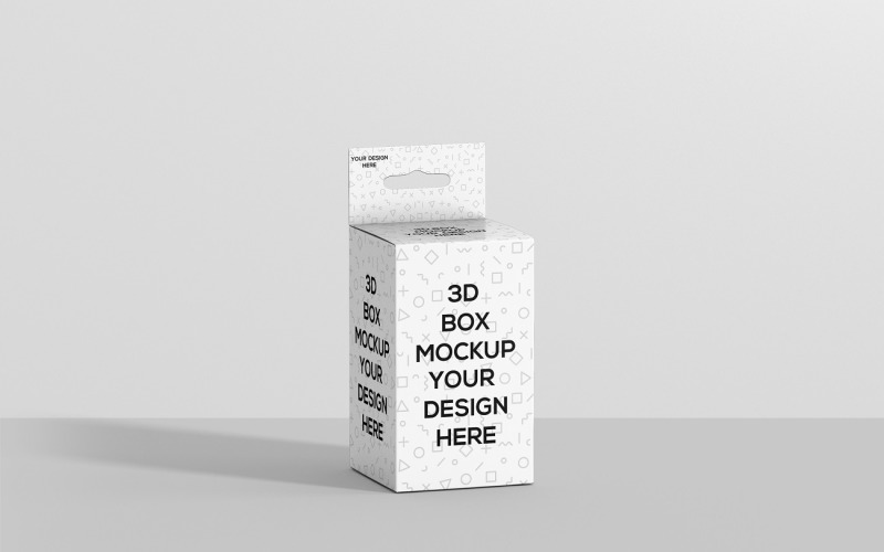 Rectangle Small Size Box With Hanger Mockup TemplateMonster
