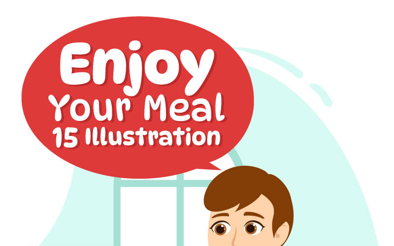 15 Užijte si jídlo vektorové ilustrace