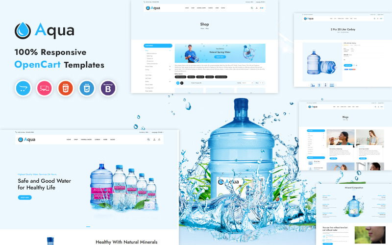 Aqua - Plantilla OpenCart receptiva