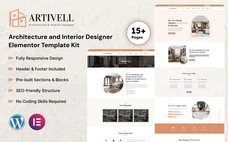 Artivell - Architecture and Interior Designer Elementor Template Kit