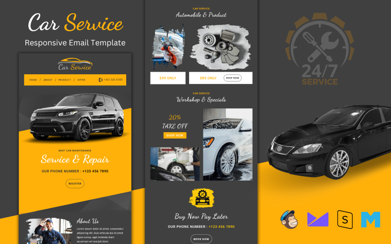 Car Service Pro – Multipurpose Responsive Email Newsletter Mall