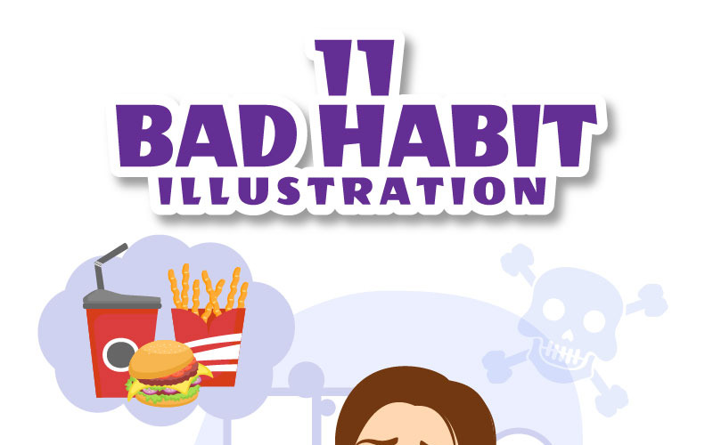 11 dålig vana vektorillustration