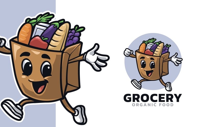 Modelo de Logotipo de Mascote de Mercearia