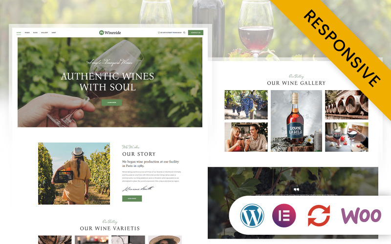 Winevide - винный магазин Elementor WordPress тема