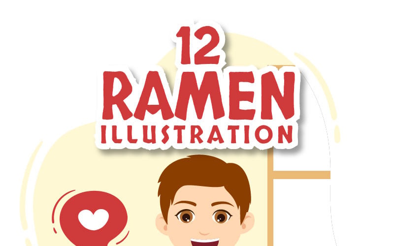 12 ilustracji japońskiego jedzenia Ramen
