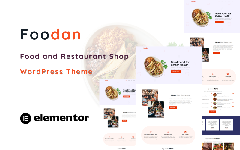 Foodan – Étel és étterem egyoldalas WordPress téma