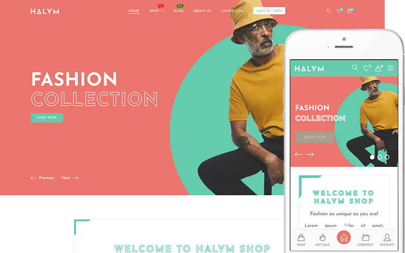 Halym — motyw dla odzieży i mody Motyw WooCommerce