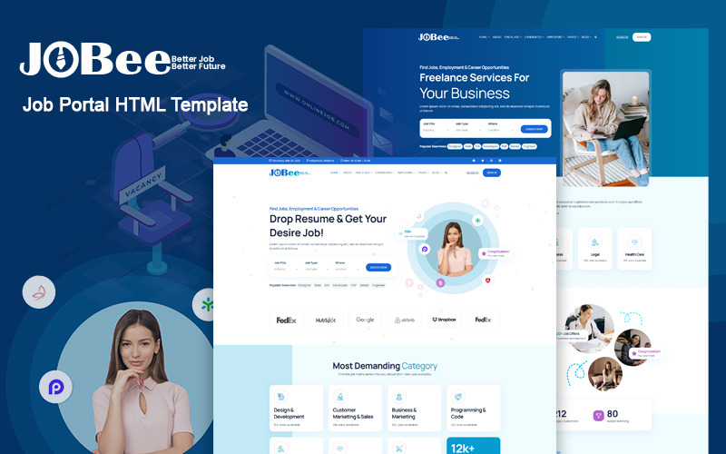 Jobee - HTML-шаблон портала вакансий