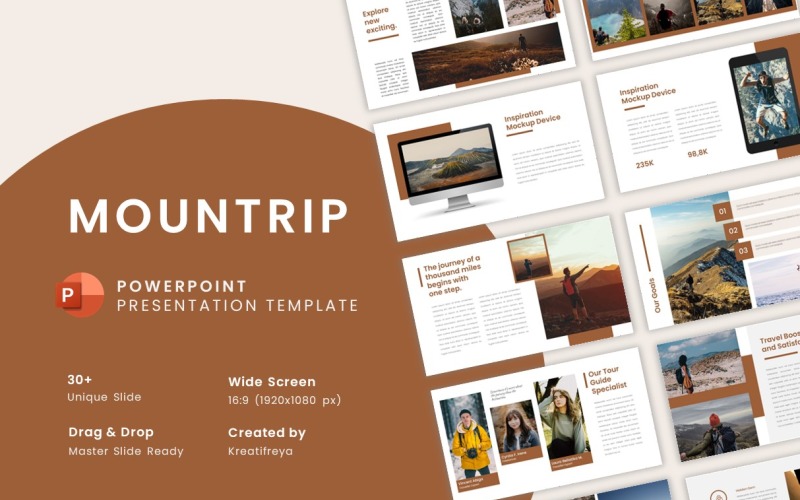 Mountrip - 旅行社PowerPoint模板