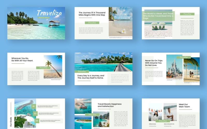 Traveliza - Travel Agency PowerPoint prezentační šablona