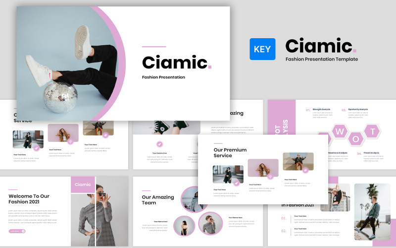 Kostenlose Ciamic – Keynote-Vorlage für eine Mode-Business-Präsentation