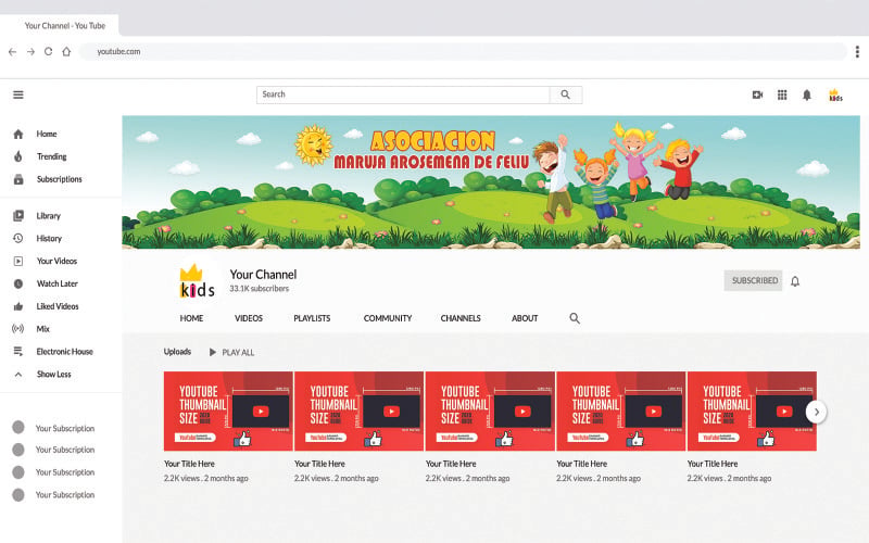 La portada del canal divertido para niños paneer.