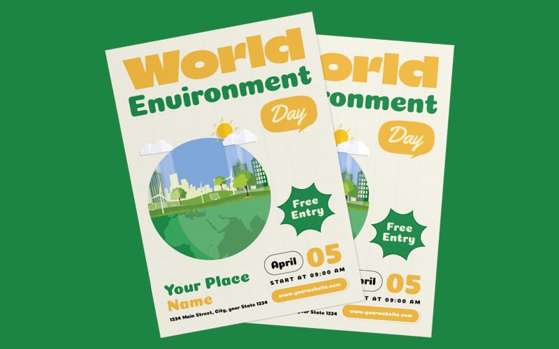 Modelo de Folheto do Dia Internacional do Meio Ambiente
