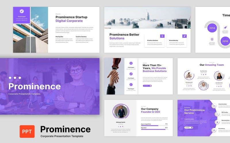 Prominenz – PowerPoint-Vorlage für Unternehmenspräsentationen