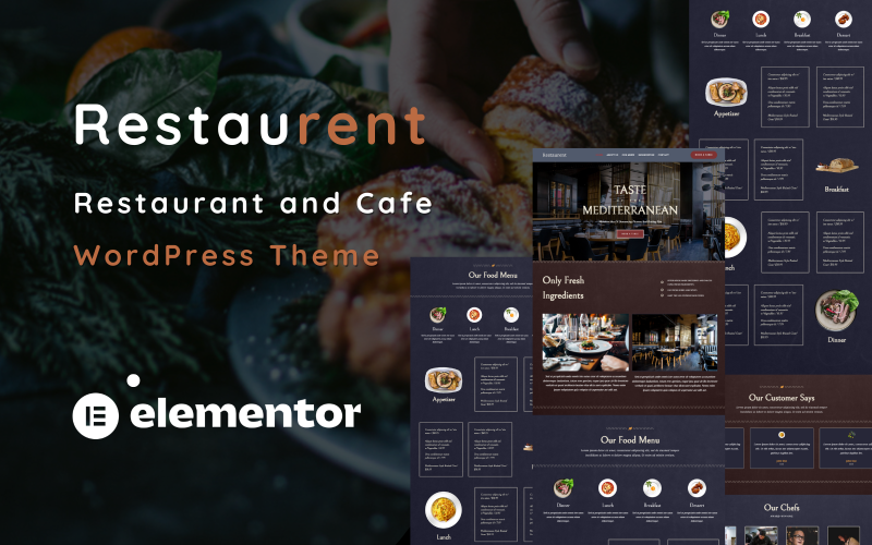 Restaurent - Cafe en Restaurant Eén pagina WordPress-thema