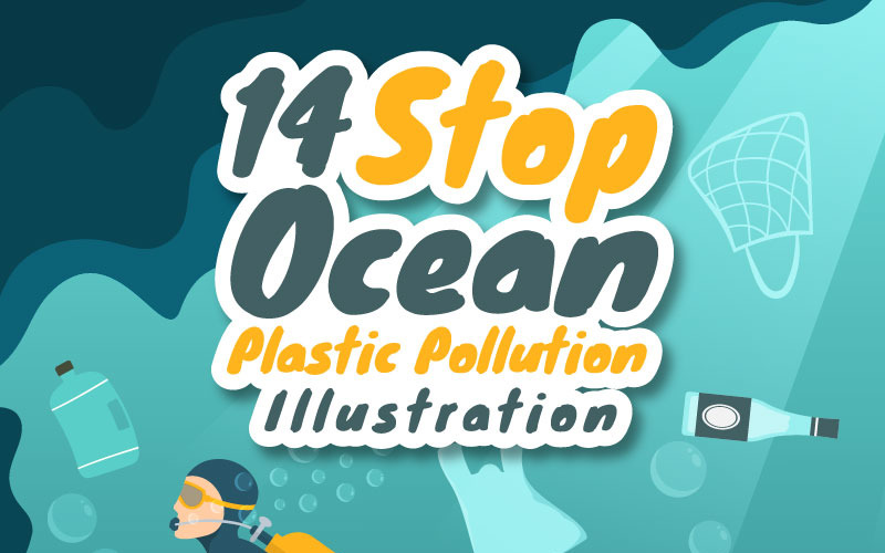 14 Stop Ocean Plastic Pollution Illusztráció