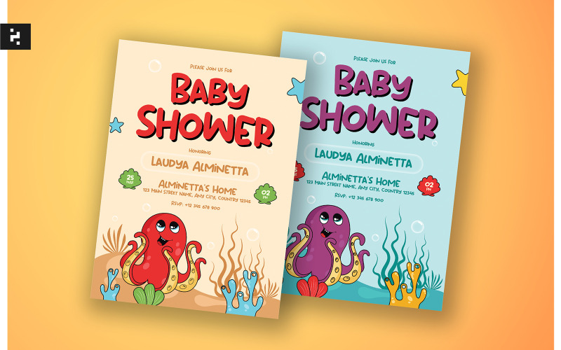Baby Shower Invitación Mar Pulpo Tema
