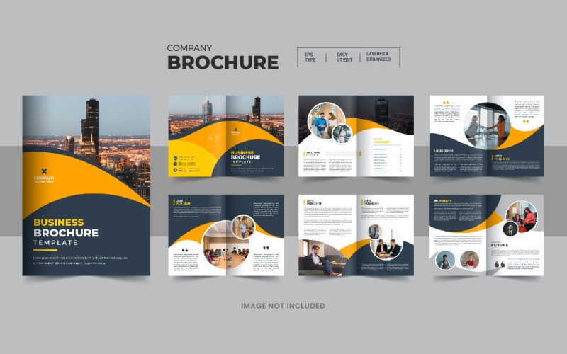 Brochure moderna design creativo. Modello multiuso con copertina, retro e pagina interna