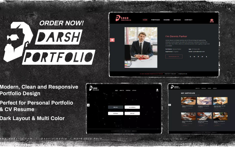 Darsh - Modello di portfolio creativo personale