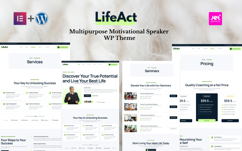 LifeAct - Livscoach och politisk person Multipurpose WordPress-tema