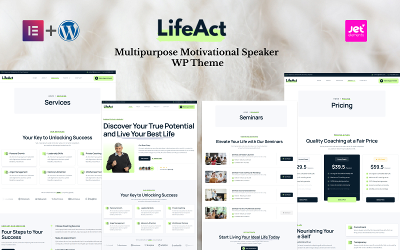 LifeAct - Tema WordPress multiuso per life coach e persona politica