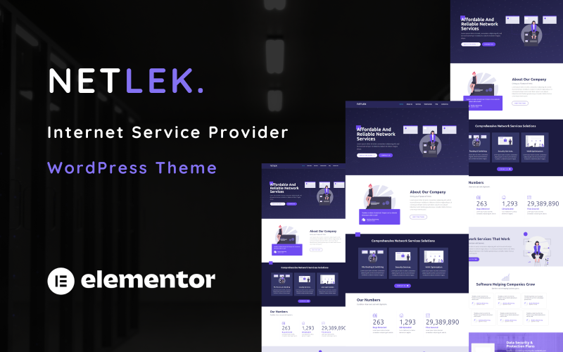 Netlek - Internet Service Provider One Page WordPress Theme