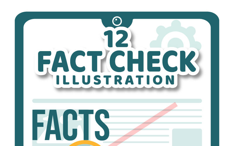 12 Ověření Faktů Vektorové Ilustrace