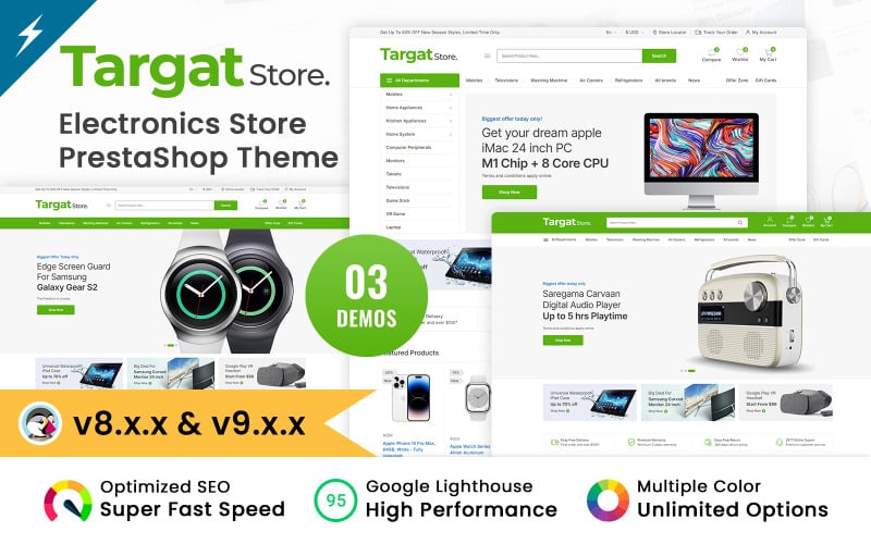 Targat - Электроника и мега магазин PrestaShop шаблон